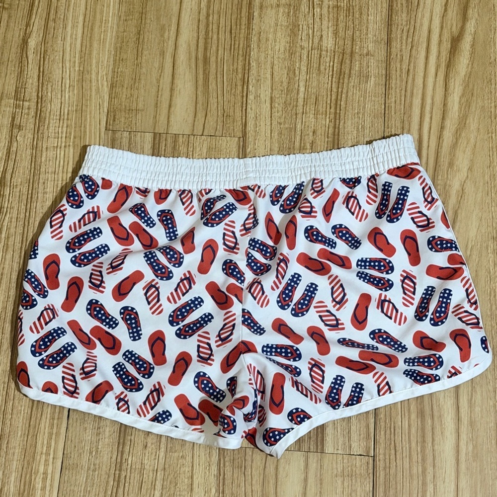 OP Girls Red and Blue Flip-Flop Print Shorts - Picture 4 of 5